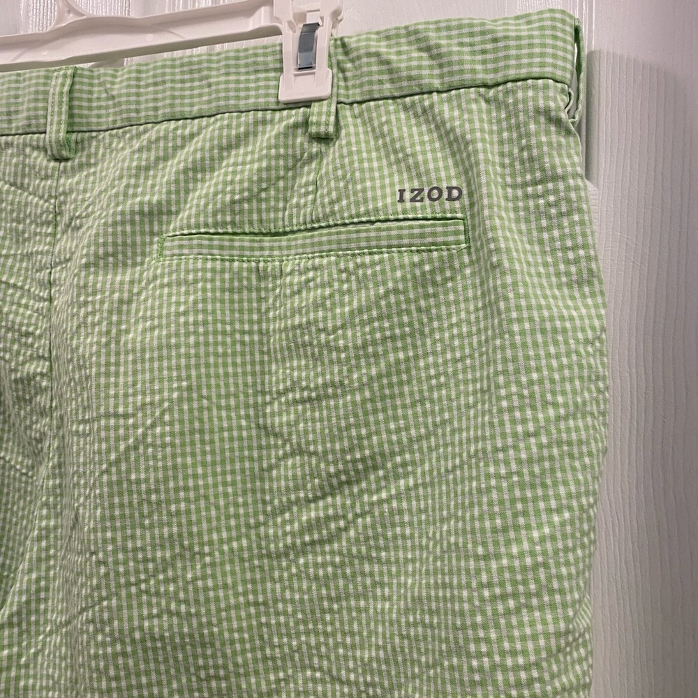 Men's IZOD Green Checkered Golf Shorts size 42 - Picture 5 of 8